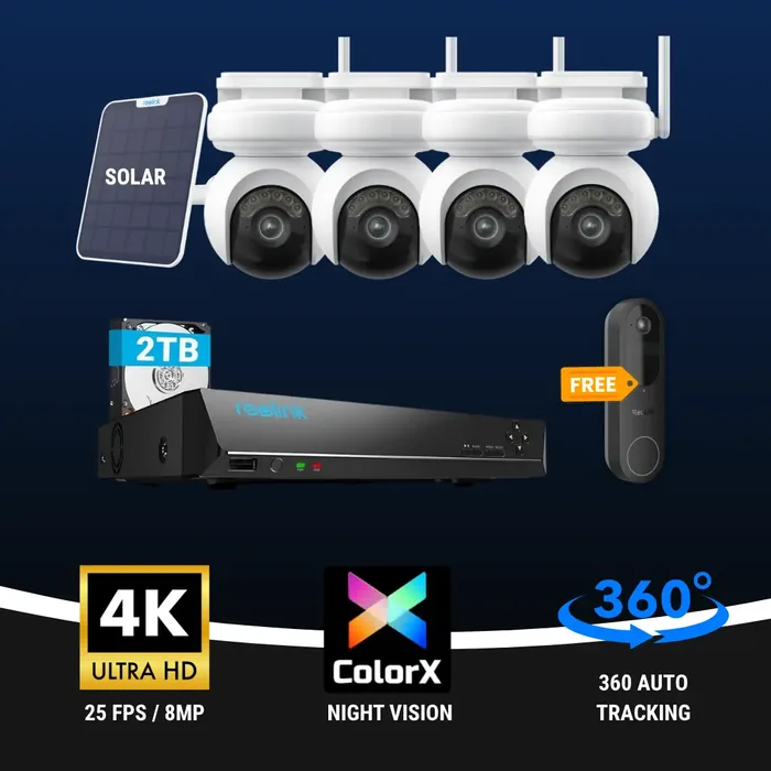 4x ReoLink 8MP Solar Package